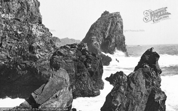 Photo of The Lizard, Rough Sea At Kynance Cove c.1960