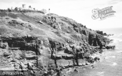 The The Cliffs And Lighthouse c.1960, Lizard