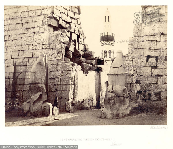 Photo of Thebes, Entrance To The Great Temple, Luxor 1860