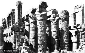 Thebes, Exterior of the Hall of Columns, Karnak 1857