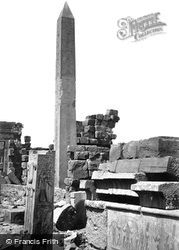 Granite Obelisk And Lotus Column, Karnak 1857, Thebes