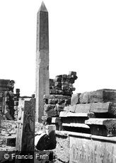 Thebes, Granite Obelisk and Lotus Column, Karnak 1857