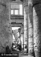 Thebes, Interior of the Hall of Columns, Karnak 1860