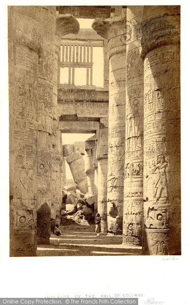 Photo of Thebes, Interior Of The Hall Of Columns, Karnak 1860