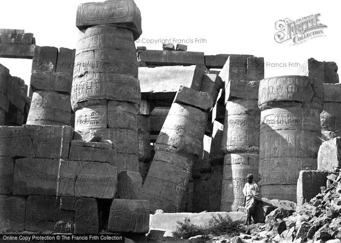 Photo of Thebes, Pillars In The Great Hall, Karnak 1860