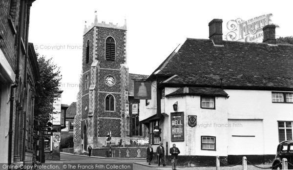 Photo of Thetford, St Peter's Church And Bell Hotel c.1955