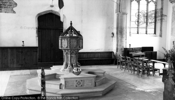 Photo of Thornham, The Font, All Saints Church c.1960