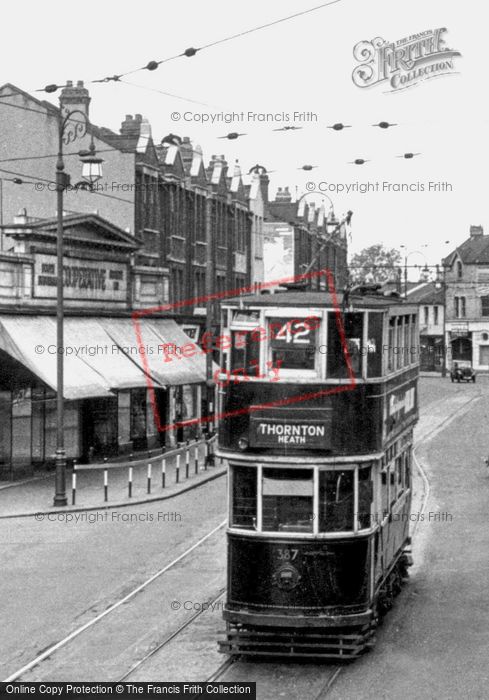 Photo of Thornton Heath, High Street Tram c.1950
