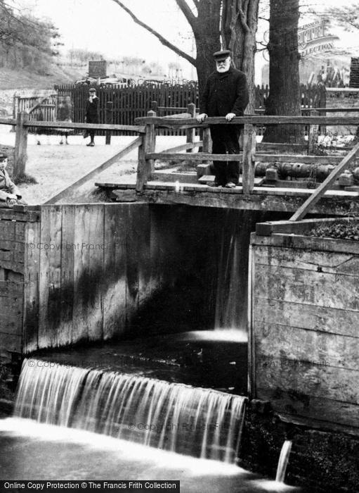 Photo of Three Bridges, Man At The Flood Gates 1906