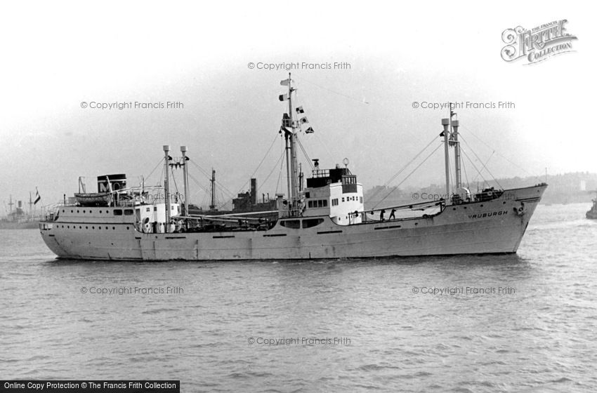 Tilbury, the 'Vruburgh' on the Thames c1955