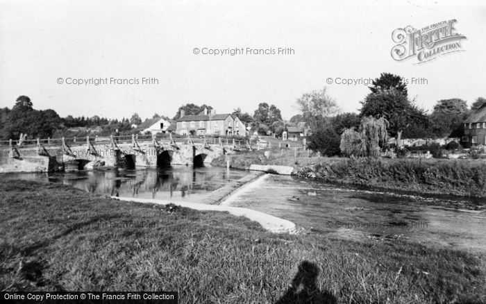 Photo of Tilford, The River And Bridge c.1955