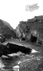 King Arthur's Castle And Merlin's Cave c.1960, Tintagel
