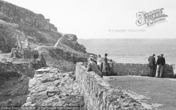 Photo of Tintagel, Visitors At King Arthur's Castle c.1955