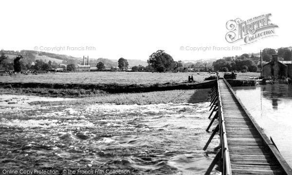 Photo of Tiverton, Bolham Weir And Footbridge c.1955