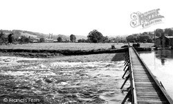 Bolham Weir And Footbridge c.1955, Tiverton