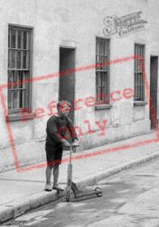 Boy With A Scooter, Castle Street 1920, Tiverton