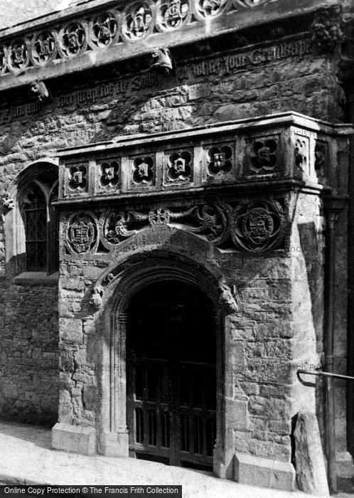 Photo of Tiverton, Greenway's Almshouses Doorway 1896