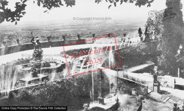 Photo of Tivoli, Villa D'este, La Rometta Fountain And Roma Statue c.1930