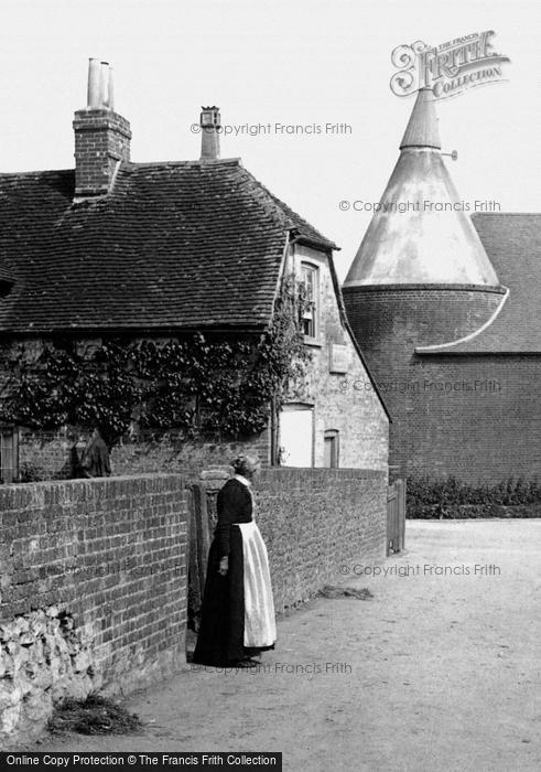 Photo of Tongham, Woman By The White Hart Inn 1906