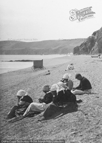 Photo of Torcross, Beach, Women In Bonnets 1896