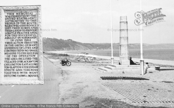 Photo of Torcross, Memorial Presented By Us Forces c.1955