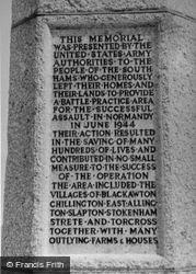 Memorial Presented By Usa Forces c.1955, Torcross