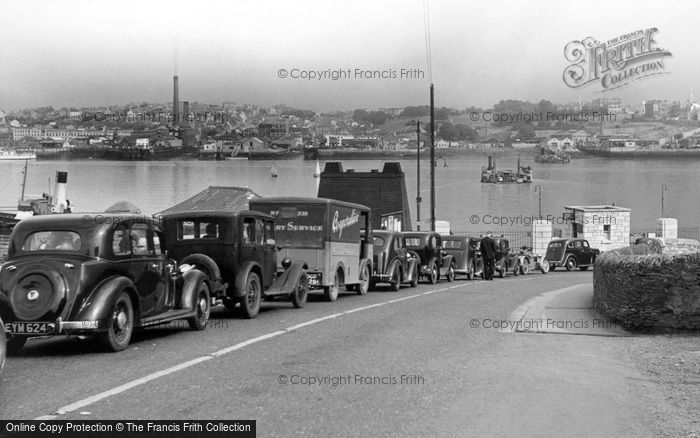 Photo of Torpoint, Queue For The Ferry c.1955