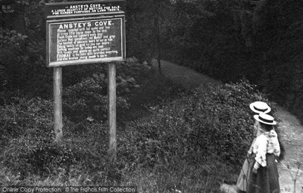 Photo of Torquay, Notice At Anstey's Cove 1906