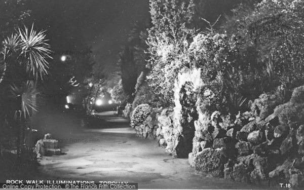 Photo of Torquay, Rock Walk Illuminations c.1930