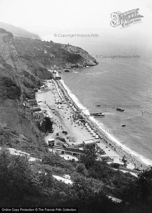 Photo of Torquay, The Beach From Babbacombe Downs c.1939