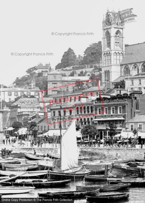 Photo of Torquay, The Harbour And Church 1890