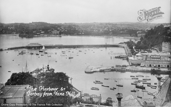 Photo of Torquay, The Harbour And Torbay From Vane Hill c.1939