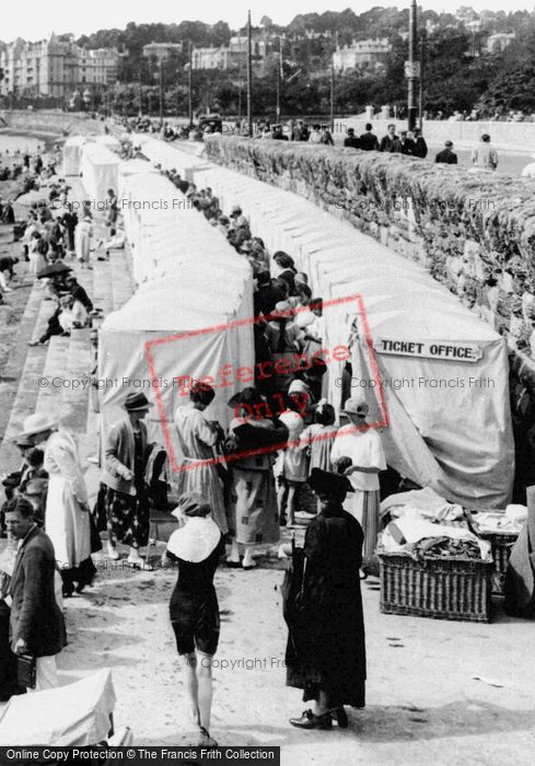 Photo of Torquay, Torre Abbey Sands, Changing Tents 1924