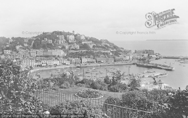 Photo of Torquay, Vane Hill From Rocky Point And Harbour c.1939
