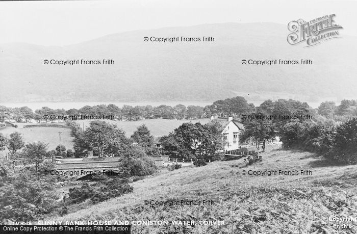 Photo of Torver, Sunny Bank House And Coniston Water c.1955