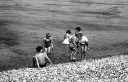 Children Paddling c.1955, Totland Bay