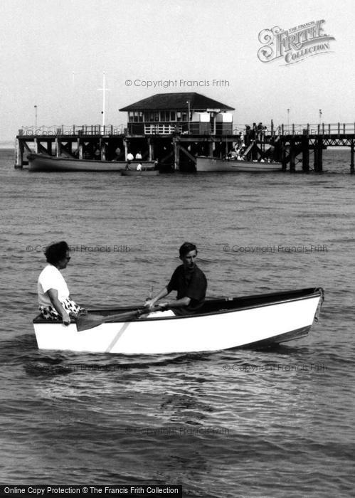 Photo of Totland Bay, Couple In A Rowing Boat c.1960