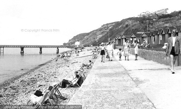 Photo of Totland Bay, The Beach c.1955