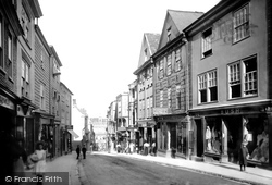 High Street, Looking Down 1896, Totnes