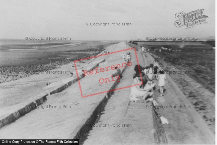 Photo of Towyn, The Sea Wall c.1955