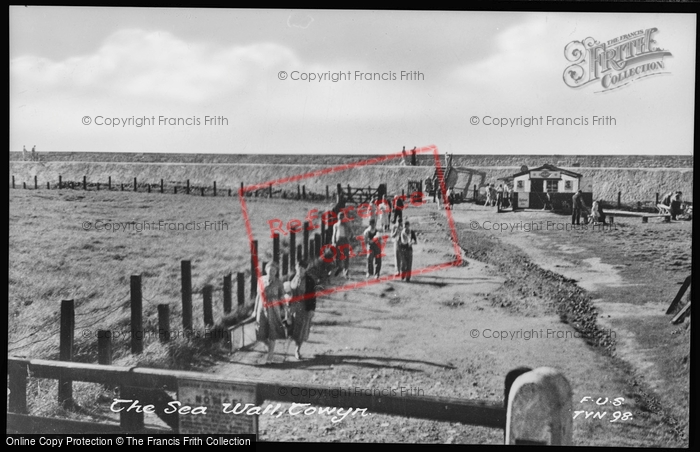 Photo of Towyn, The Sea Wall c.1955