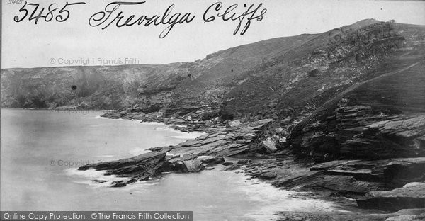 Photo of Trebarwith, Cliffs c.1871