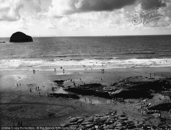 Photo of Trebarwith, Gull Rock And The Beach c.1955