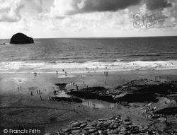 Gull Rock And The Beach c.1955, Trebarwith