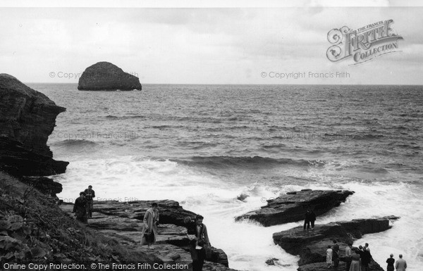 Photo of Trebarwith, Gull Rock c.1955