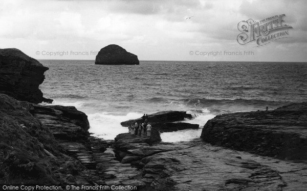 Photo of Trebarwith, Gull Rock c.1955