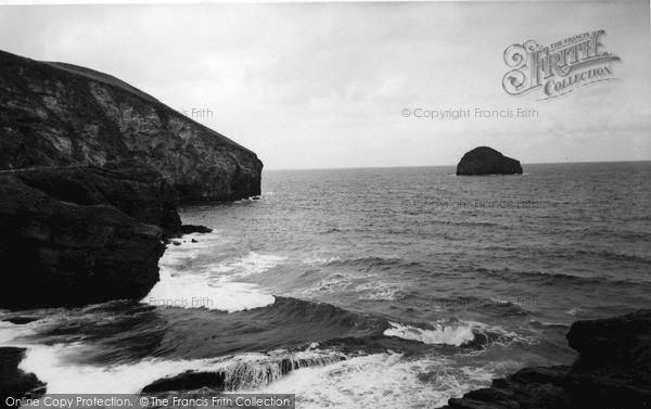 Photo of Trebarwith, Gull Rock c.1955