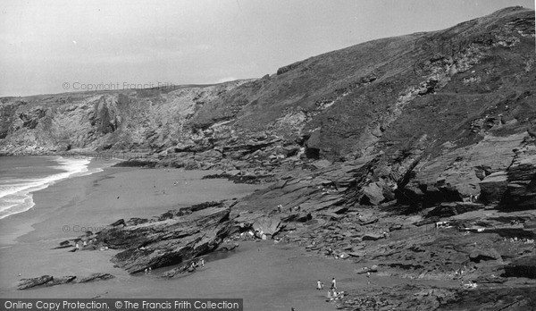 Photo of Trebarwith, The Beach And Cliffs c.1955