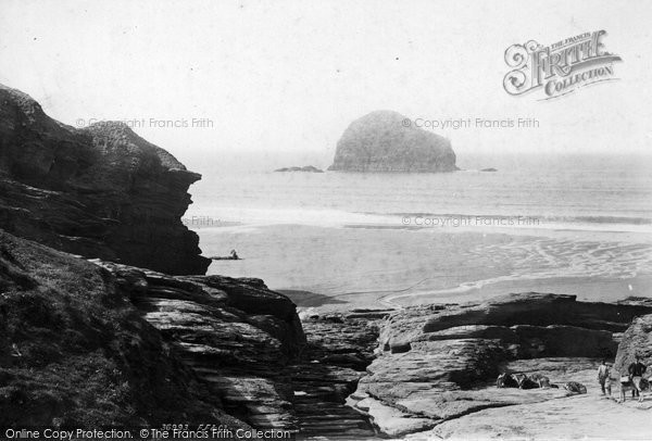 Photo of Trebarwith, The Beach And Gull Rock 1895