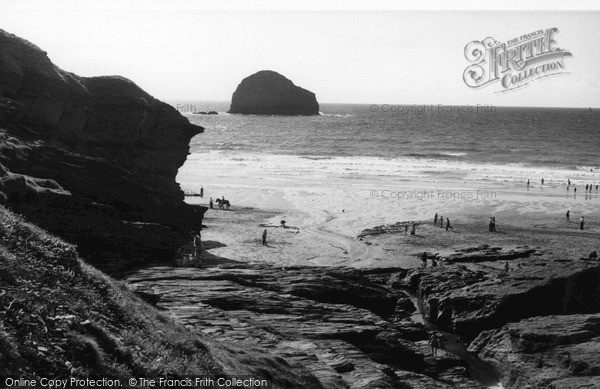 Photo of Trebarwith, The Beach And Gull Rock c.1955